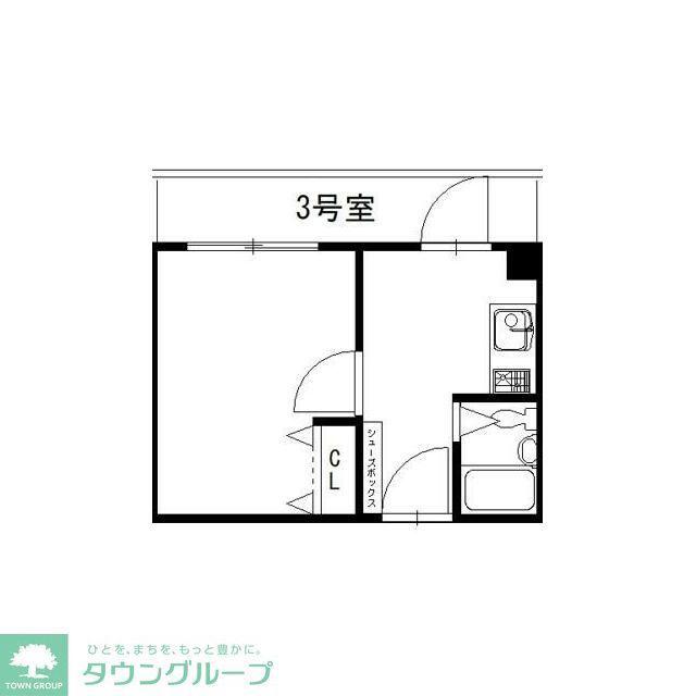 藤井ビル(1K/2階)の間取り写真