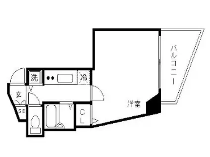 トーシンフェニックス目黒碑文谷(1K/2階)の間取り写真
