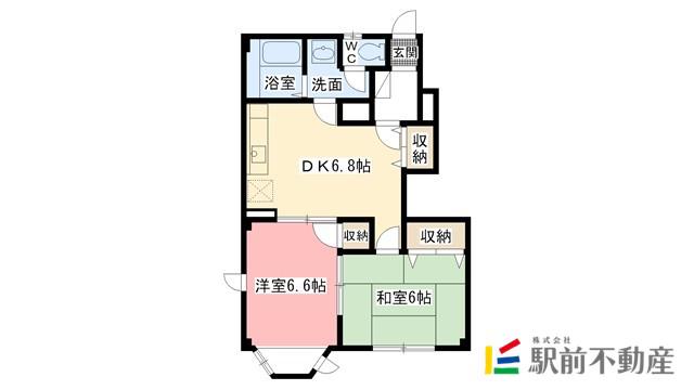 サンクァイエットB(2DK/1階)の間取り写真