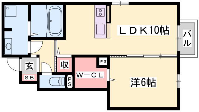 フォンターナ府内(1LDK/1階)の間取り写真