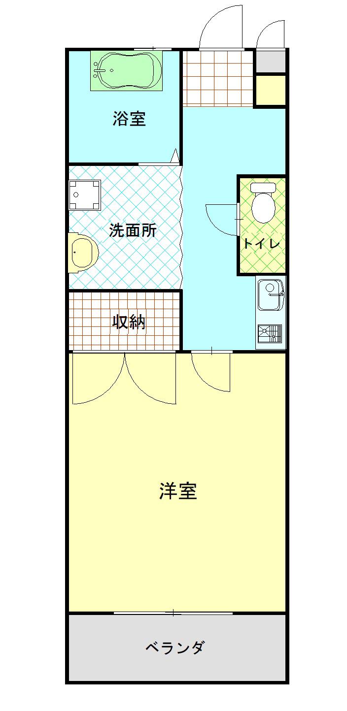 ペガサス5(1K/3階)の間取り写真