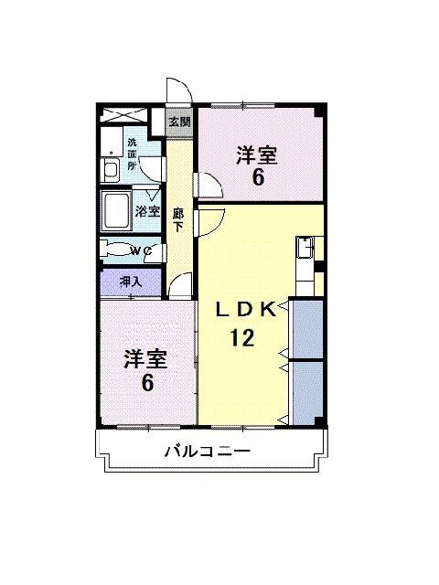 サニーガーデン(2LDK/2階)の間取り写真