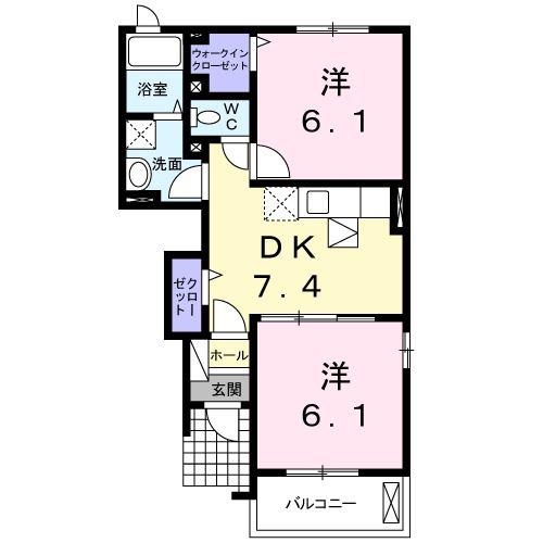 フレシール小倉東Y(2DK/1階)の間取り写真