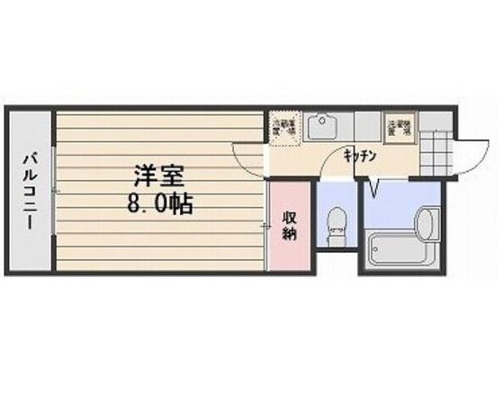 ミラドール今II(1K/2階)の間取り写真