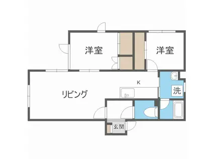 LIVE WELL リブウェル(2LDK/1階)の間取り写真