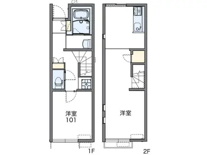 レオネクストパークサイドヒルII(1LDK/1階)の間取り写真