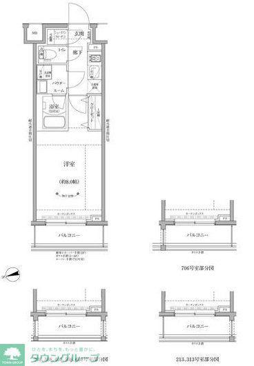 RELUXIA GRANDE川崎(1K/3階)の間取り写真