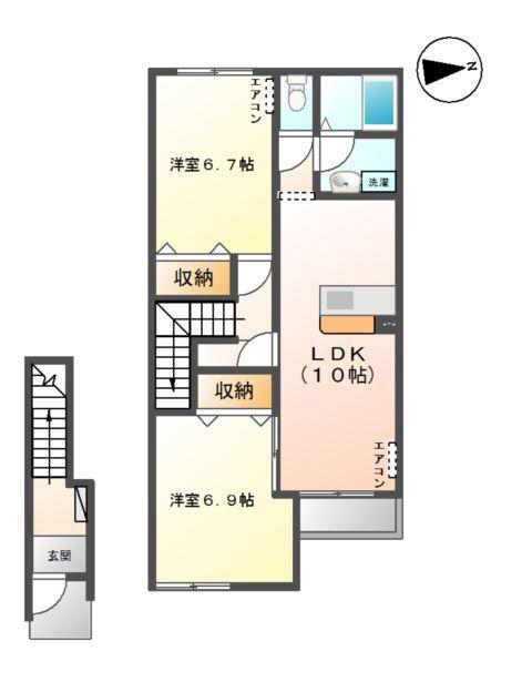 シーマ グランデ(2LDK/2階)の間取り写真
