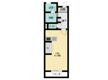 ル・リオン桜(ワンルーム/3階)の間取り写真