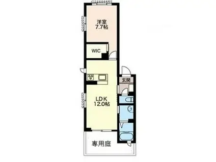 クレセントアール(1LDK/2階)の間取り写真