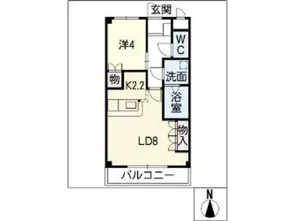 オアシスヒロミ(1LDK/1階)の間取り写真