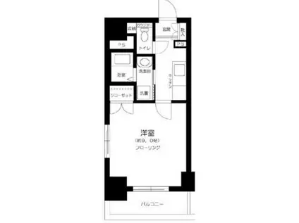 フレールK&Y(1K/9階)の間取り写真