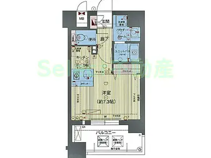 プレサンス名古屋STATIONビジュ(1K/11階)の間取り写真