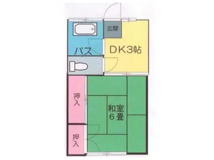 メゾン浅間(1K/2階)の間取り写真