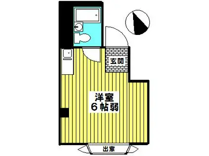 リバーイースト(ワンルーム/2階)の間取り写真