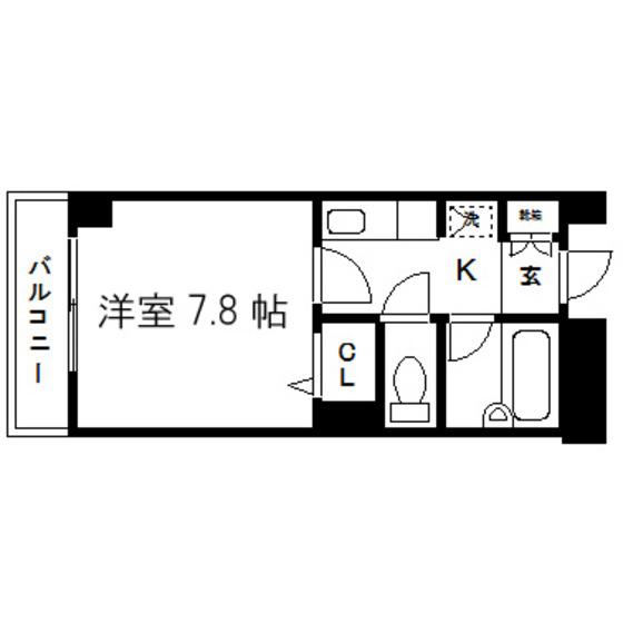 サンハイツ台原(1K/4階)の間取り写真
