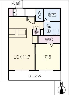 AL SOLE(1LDK/1階)の間取り写真