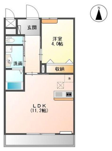 グランアセット宮前(1LDK/1階)の間取り写真