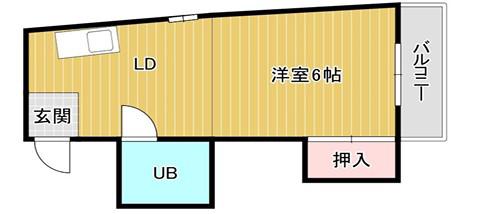 都島ニューハイツ(ワンルーム/3階)の間取り写真