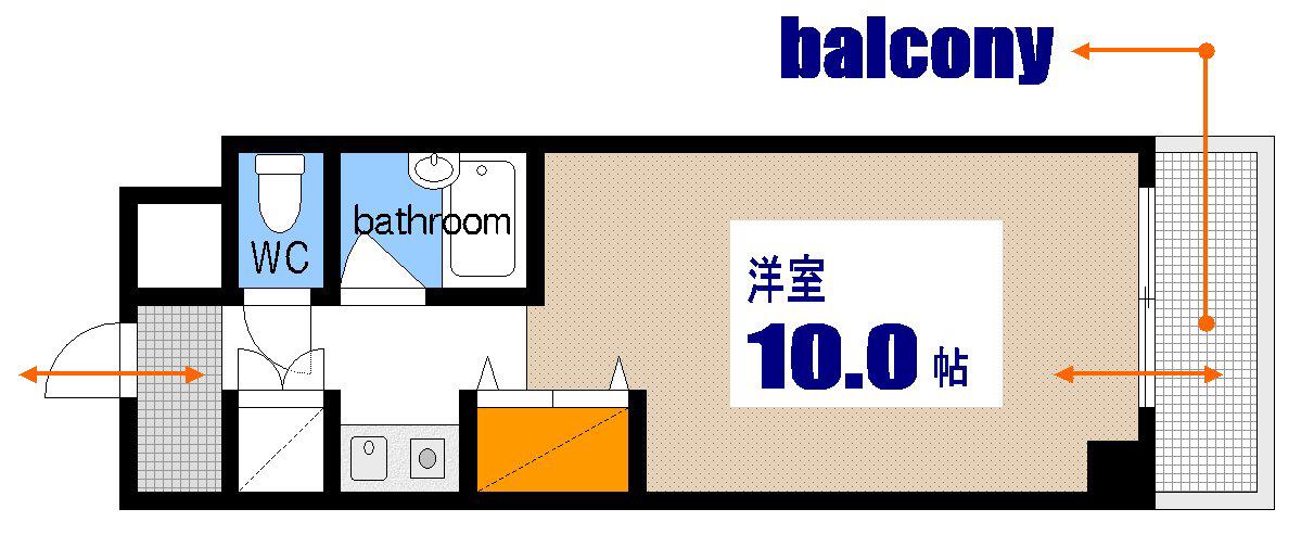 広瀬北ビル(1K/5階)の間取り写真