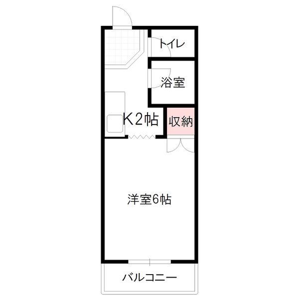 サープラスワンサンシャイン(1K/2階)の間取り写真