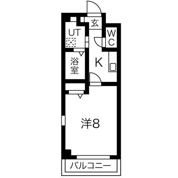 プリミエールI・T(1K/2階)の間取り写真