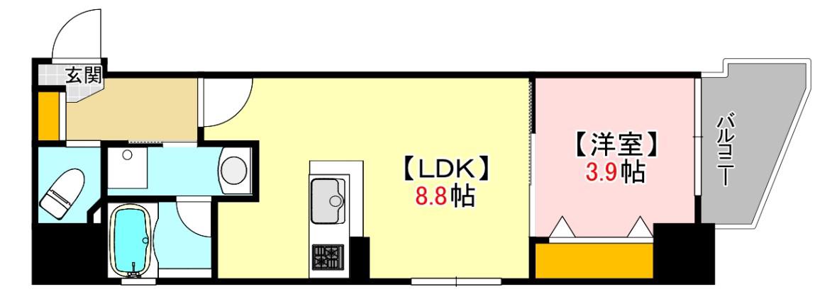PROSPERITY(1LDK/8階)の間取り写真