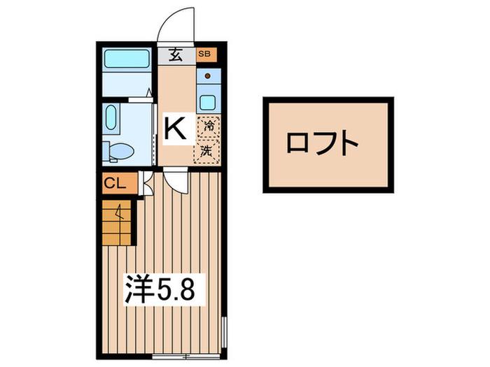 アイズ瀬谷(1K/2階)の間取り写真