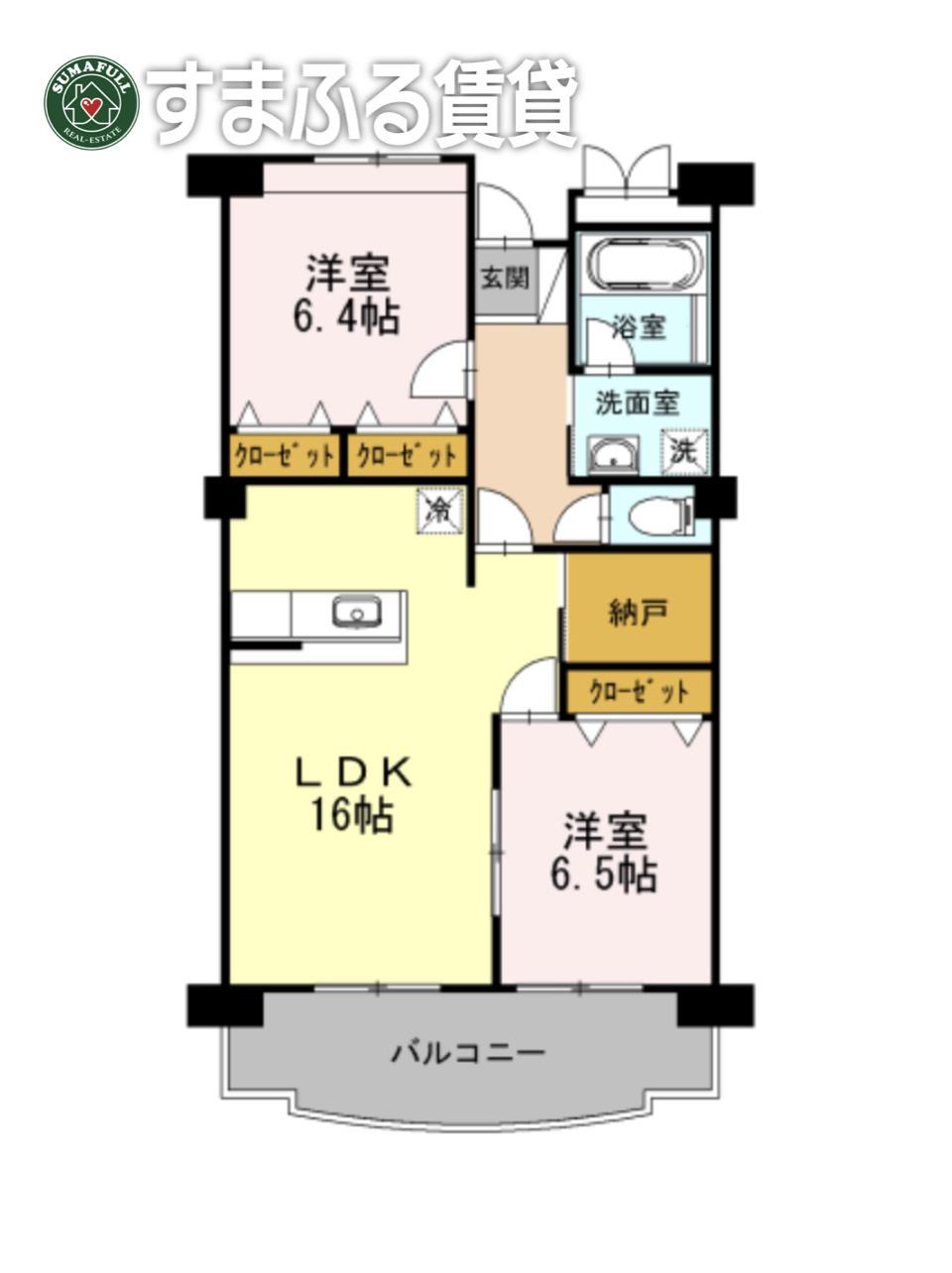 PASTORAL岡崎柱(2LDK/1階)の間取り写真