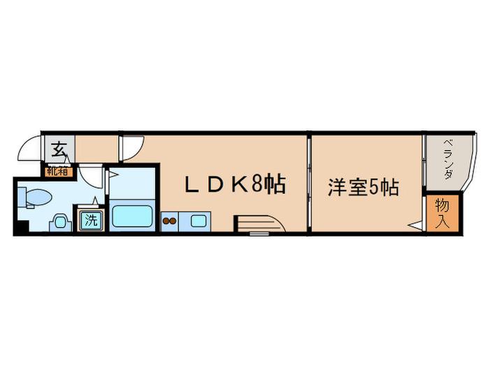 MORE河原町I(1LDK/2階)の間取り写真