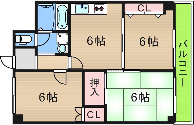 エムテック北島(3DK/5階)の間取り写真