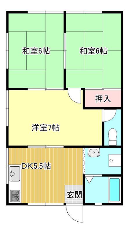 ウイズはかざ(3DK/2階)の間取り写真
