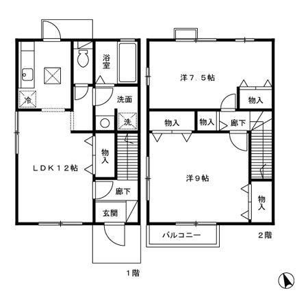 フォレ照葉(2LDK/1階)の間取り写真