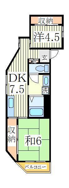 日新柏マンション(2DK/4階)の間取り写真