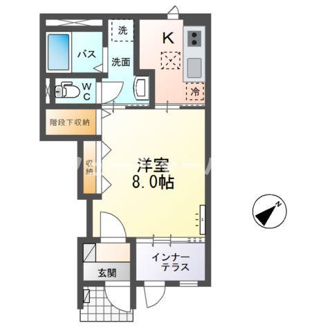 那珂市菅谷字寄居 アパート(1K/1階)の間取り写真