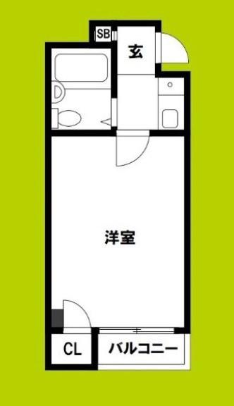 スカイ浪速(1K/3階)の間取り写真