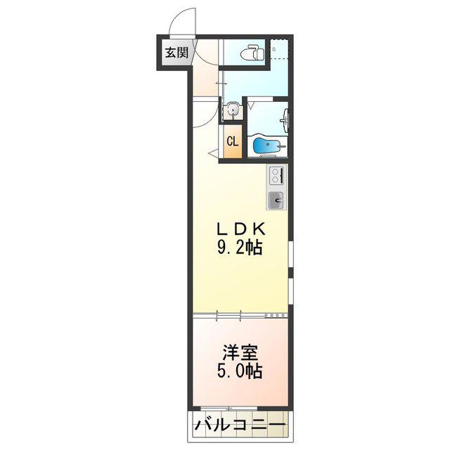 フジパレス西住之江II番館(1LDK/1階)の間取り写真