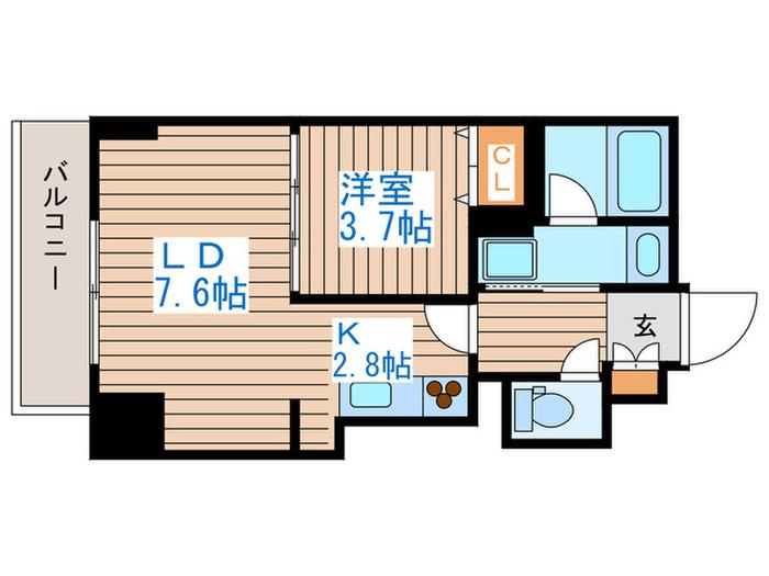 PRIME URBAN 大通東(1LDK/9階)の間取り写真