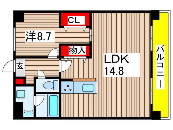 レジデンス フォンテーヌ(1LDK/3階)の間取り写真