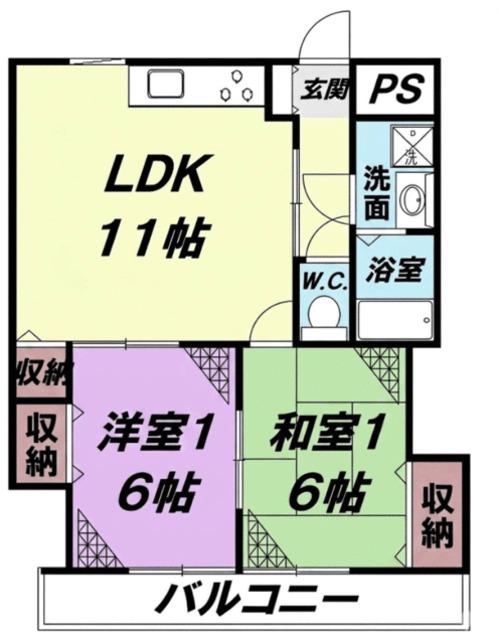 木下マンション(2LDK/2階)の間取り写真