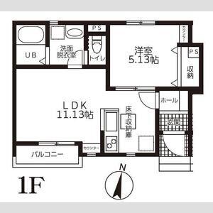 リーブルファイン東水代(1LDK/2階)の間取り写真