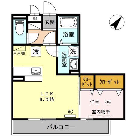 アイビス(1LDK/3階)の間取り写真