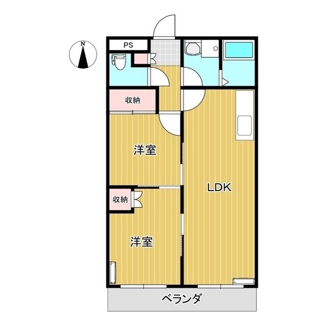 SSKマンション(2LDK/1階)の間取り写真