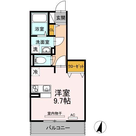 グラード入船(ワンルーム/3階)の間取り写真