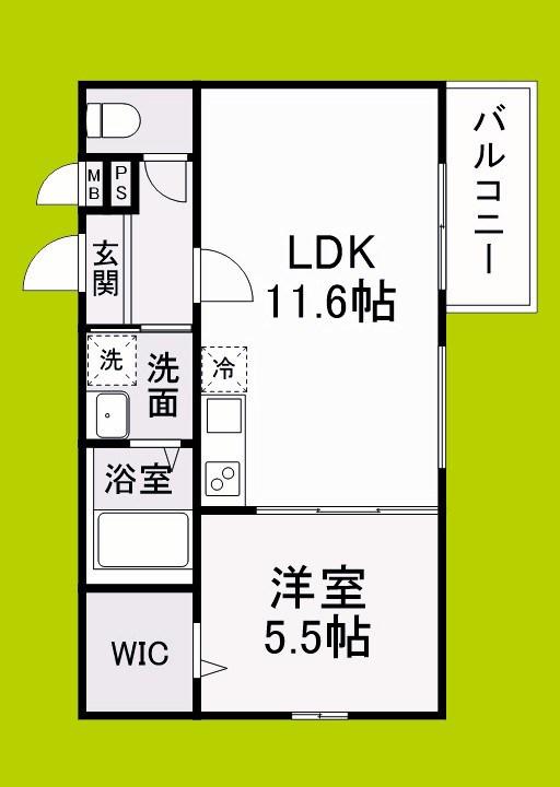 グランシールIII番館(1LDK/3階)の間取り写真