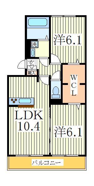 コンフォルト(2LDK/2階)の間取り写真