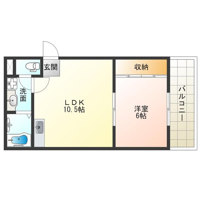 ウエストコート(1LDK/3階)の間取り写真