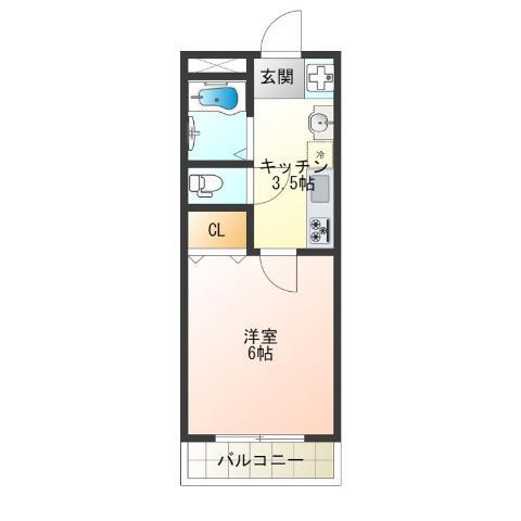 CASA ACE(1K/2階)の間取り写真