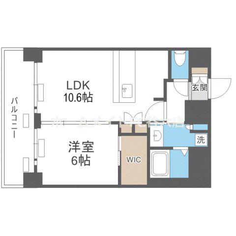 プレサンス九条グランデリーヴ(1LDK/11階)の間取り写真