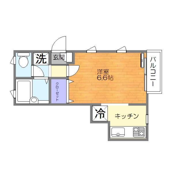 ポートハウス(1K/2階)の間取り写真
